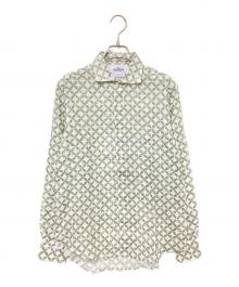 GALLIPOLI camiceria（ガリポリ カミチェリア）の古着「総柄リネンシャツ」｜ホワイト×ベージュ