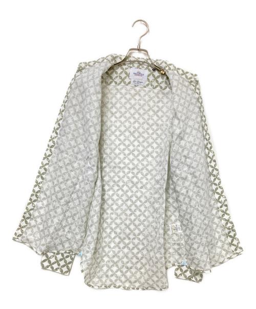 GALLIPOLI camiceria（ガリポリ カミチェリア）GALLIPOLI camiceria (ガリポリ カミチェリア) 総柄リネンシャツ ホワイト×ベージュ サイズ:46の古着・服飾アイテム