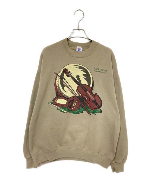 JERZEES（ジャージーズ）JERZEES (ジャージーズ) クルーネックスウェット ベージュ サイズ:Lの古着・服飾アイテム