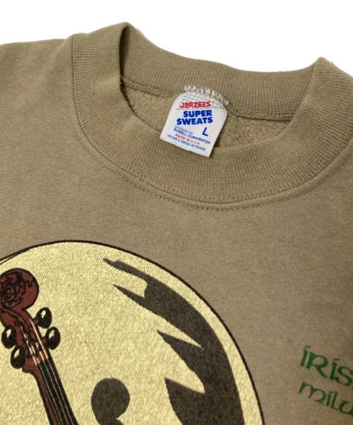 JERZEES（ジャージーズ）JERZEES (ジャージーズ) クルーネックスウェット ベージュ サイズ:Lの古着・服飾アイテム