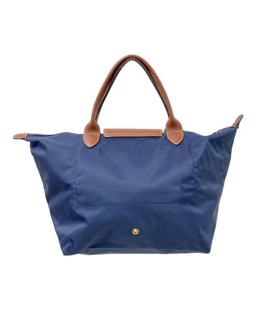 LONGCHAMP（ロンシャン）LONGCHAMP (ロンシャン) 舟形トートバッグ ネイビー×ブラウン サイズ:下記参照の古着・服飾アイテム