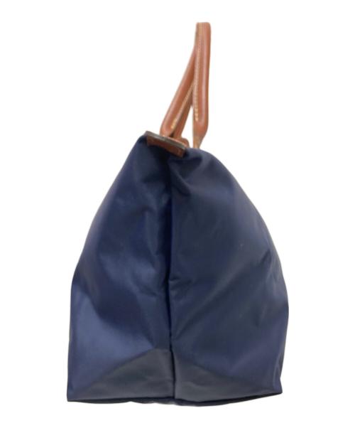 LONGCHAMP（ロンシャン）LONGCHAMP (ロンシャン) 舟形トートバッグ ネイビー×ブラウン サイズ:下記参照の古着・服飾アイテム