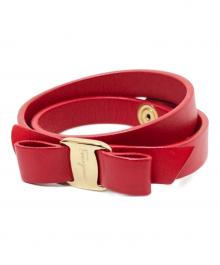 Salvatore Ferragamo（サルヴァトーレ フェラガモ）の古着「ヴァラリボン２連ブレスレット」｜レッド