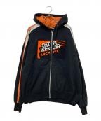 BlackEyePatchブラックアイパッチ）の古着「ジップパーカー」｜ブラック×オレンジ