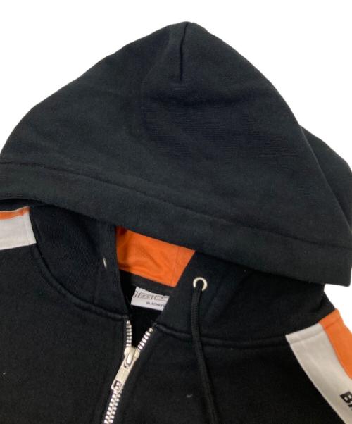 BlackEyePatch（ブラックアイパッチ）BlackEyePatch (ブラックアイパッチ) ジップパーカー ブラック×オレンジ サイズ:Lの古着・服飾アイテム