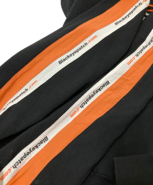 BlackEyePatch（ブラックアイパッチ）BlackEyePatch (ブラックアイパッチ) ジップパーカー ブラック×オレンジ サイズ:Lの古着・服飾アイテム
