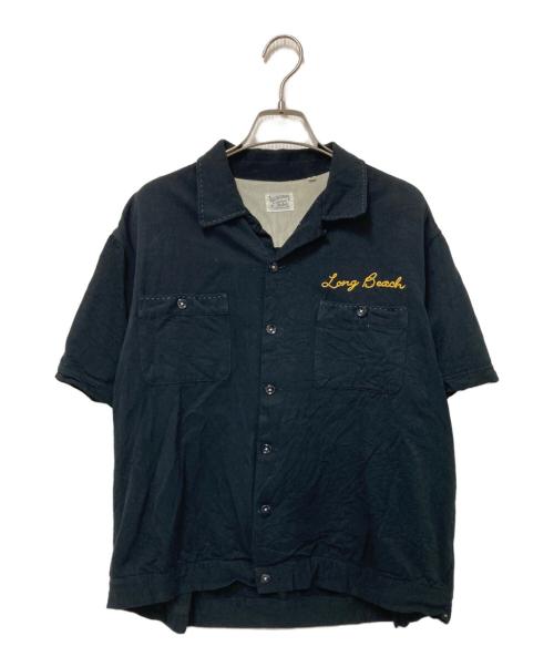 FLAT HEAD（フラット ヘッド）FLAT HEAD (フラット ヘッド) 半袖刺繍シャツ ブラック サイズ:40の古着・服飾アイテム
