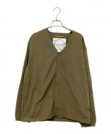 BURLAP OUTFITTER（バーラップアウトフィッター）の古着「ノーカラージャケット」｜オリーブ