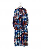 STUMBLYスタンブリ―）の古着「チェックプリントバックリボンワンピース」｜レッド×ブルー