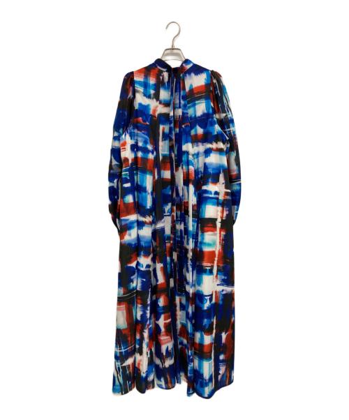 STUMBLY（スタンブリ―）STUMBLY (スタンブリ―) チェックプリントバックリボンワンピース レッド×ブルー サイズ:38の古着・服飾アイテム