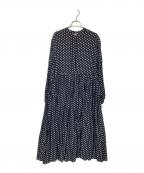 BEARDSLEYビアズリー）の古着「ドットギャザーワンピース」｜ブラック