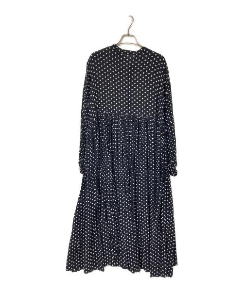 BEARDSLEY（ビアズリー）BEARDSLEY (ビアズリー) ドットギャザーワンピース ブラック サイズ:Mの古着・服飾アイテム