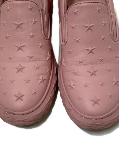 JIMMY CHOO（ジミーチュウ）JIMMY CHOO (ジミーチュウ) DIAMOND SLIP ON/F ピンク サイズ:38の古着・服飾アイテム