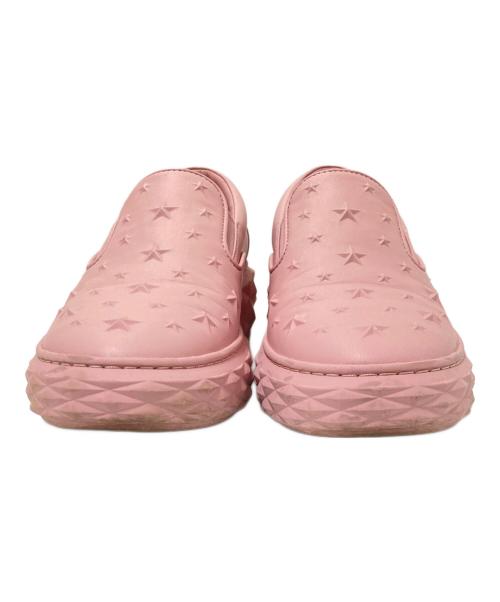 JIMMY CHOO（ジミーチュウ）JIMMY CHOO (ジミーチュウ) DIAMOND SLIP ON/F ピンク サイズ:38の古着・服飾アイテム