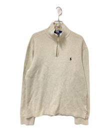 POLO RALPH LAUREN（ポロ・ラルフローレン）の古着「ハーフジップスウェット」｜ベージュ