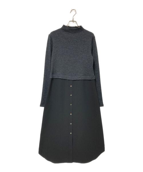 theory（セオリー）theory (セオリー) Sweater Rib Knit 2 LS Combo Dress ブラック サイズ:Sの古着・服飾アイテム