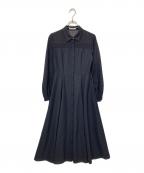 ANAYIアナイ）の古着「シアーコンビフレアワンピース」｜ブラック