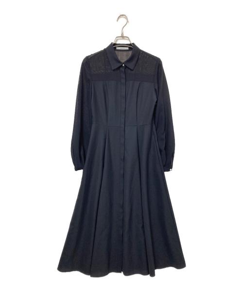 ANAYI（アナイ）ANAYI (アナイ) シアーコンビフレアワンピース ブラック サイズ:34の古着・服飾アイテム