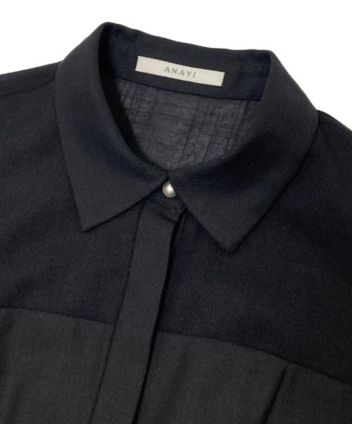 ANAYI（アナイ）ANAYI (アナイ) シアーコンビフレアワンピース ブラック サイズ:34の古着・服飾アイテム