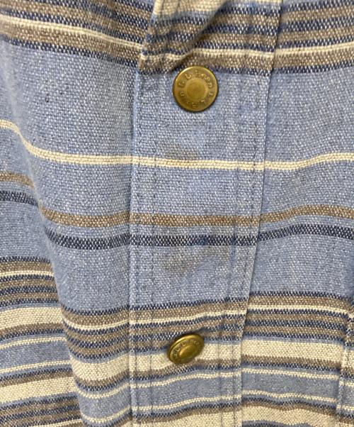 L.L.Bean（エルエルビーン）L.L.Bean (エルエルビーン) 襟コーデュロイストライプシャツ ベージュ×ブルー サイズ:LARGE REGULARの古着・服飾アイテム