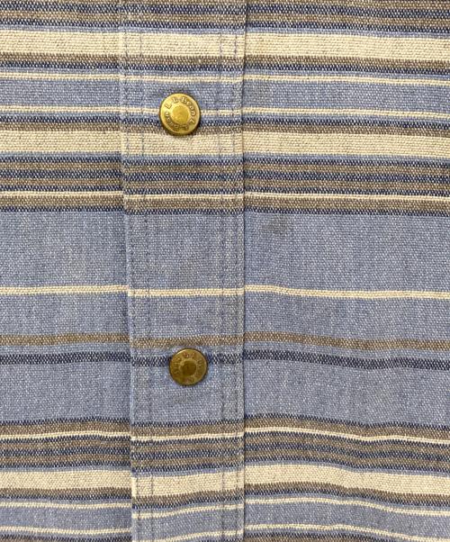 L.L.Bean（エルエルビーン）L.L.Bean (エルエルビーン) 襟コーデュロイストライプシャツ ベージュ×ブルー サイズ:LARGE REGULARの古着・服飾アイテム