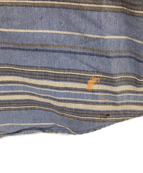 L.L.Bean（エルエルビーン）L.L.Bean (エルエルビーン) 襟コーデュロイストライプシャツ ベージュ×ブルー サイズ:LARGE REGULARの古着・服飾アイテム