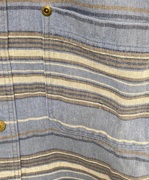 L.L.Bean（エルエルビーン）L.L.Bean (エルエルビーン) 襟コーデュロイストライプシャツ ベージュ×ブルー サイズ:LARGE REGULARの古着・服飾アイテム
