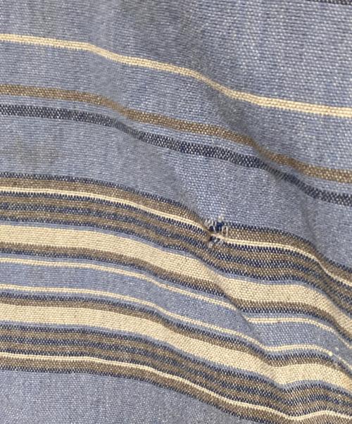 L.L.Bean（エルエルビーン）L.L.Bean (エルエルビーン) 襟コーデュロイストライプシャツ ベージュ×ブルー サイズ:LARGE REGULARの古着・服飾アイテム
