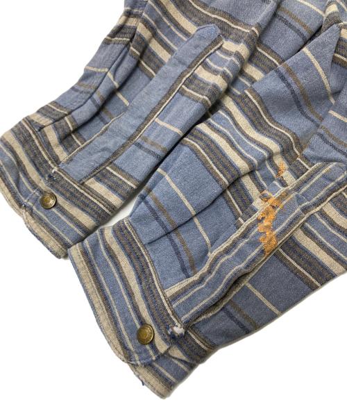 L.L.Bean（エルエルビーン）L.L.Bean (エルエルビーン) 襟コーデュロイストライプシャツ ベージュ×ブルー サイズ:LARGE REGULARの古着・服飾アイテム