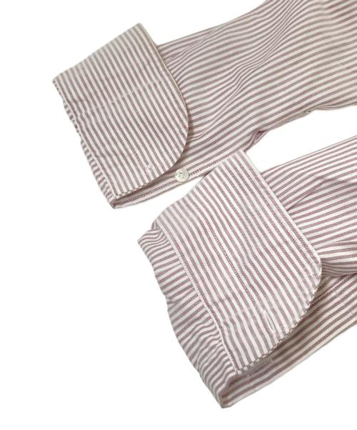 Errico Formicola（エリコフォルミコラ）Errico Formicola (エリコフォルミコラ) ストライプシャツ パープル×ホワイト サイズ:14　1/2　37の古着・服飾アイテム