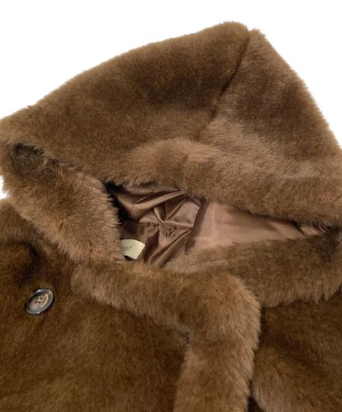 smoothmood（スムードムード）smoothmood (スムードムード) Teddy Shearling Hooded Coat ブラウン サイズ:ONE 未使用品の古着・服飾アイテム