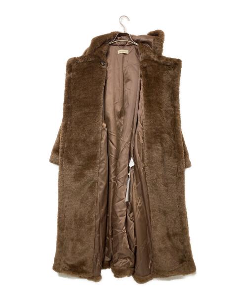 smoothmood（スムードムード）smoothmood (スムードムード) Teddy Shearling Hooded Coat ブラウン サイズ:ONE 未使用品の古着・服飾アイテム