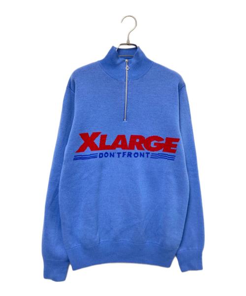 X-LARGE（エクストララージ）X-LARGE (エクストララージ) ハーフジップニット ブルー×レッド サイズ:Sの古着・服飾アイテム
