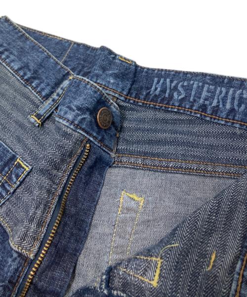 X-GIRL（エックスガール）X-GIRL (エックスガール) Hysteric Glamour (ヒステリックグラマー) KINKYスクラッチデニムパンツ インディゴ サイズ:W26の古着・服飾アイテム