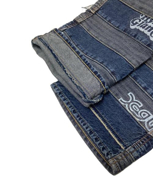 X-GIRL（エックスガール）X-GIRL (エックスガール) Hysteric Glamour (ヒステリックグラマー) KINKYスクラッチデニムパンツ インディゴ サイズ:W26の古着・服飾アイテム