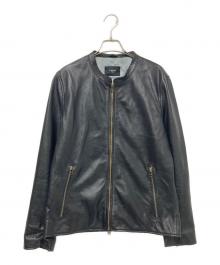 Liugoo Leathers（リューグーレザーズ）の古着「パンチレザージャケット」｜ブラック