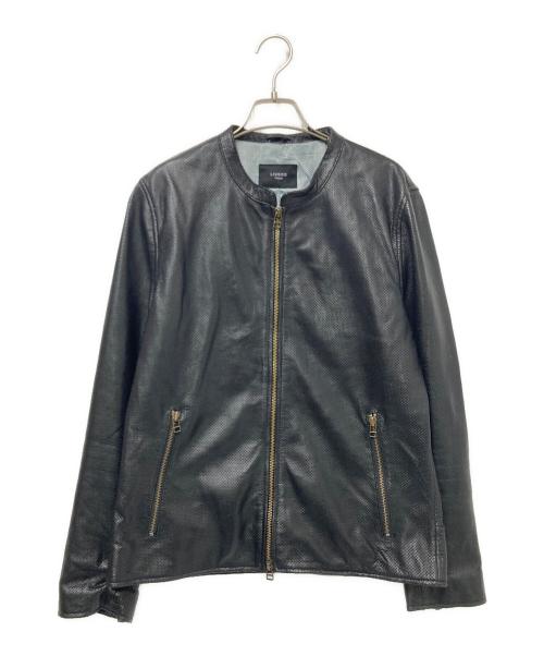 Liugoo Leathers（リューグーレザーズ）Liugoo Leathers (リューグーレザーズ) パンチレザージャケット ブラック サイズ: Lの古着・服飾アイテム