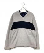 GAPギャップ）の古着「90‘SVネックフリースカットソー」｜ベージュ×ブラック
