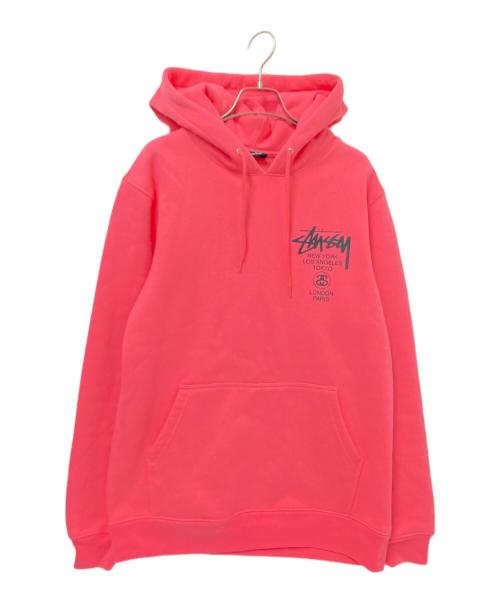 stussy（ステューシー）stussy (ステューシー) プルオーバーパーカー ピンク サイズ: Lの古着・服飾アイテム
