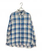 BEAMS PLUSビームスプラス）の古着「コットンリネンツイル ボタンダウンシャツ」｜ブルー