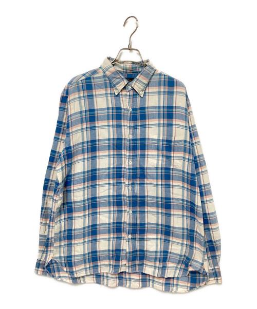 BEAMS PLUS（ビームスプラス）BEAMS PLUS (ビームスプラス) コットンリネンツイル ボタンダウンシャツ ブルー サイズ:XLの古着・服飾アイテム