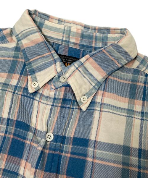 BEAMS PLUS（ビームスプラス）BEAMS PLUS (ビームスプラス) コットンリネンツイル ボタンダウンシャツ ブルー サイズ:XLの古着・服飾アイテム