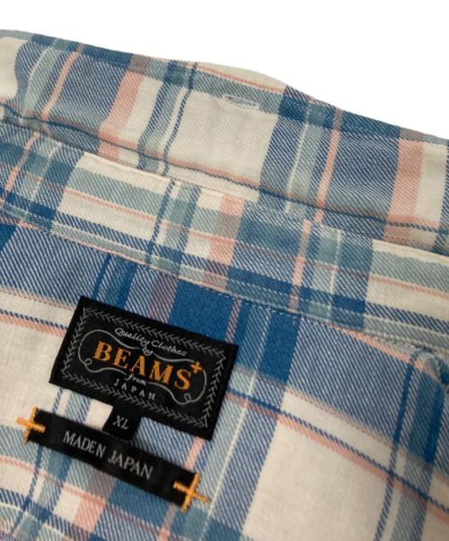 BEAMS PLUS（ビームスプラス）BEAMS PLUS (ビームスプラス) コットンリネンツイル ボタンダウンシャツ ブルー サイズ:XLの古着・服飾アイテム