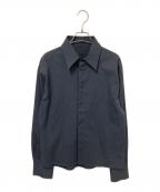 LAPIISラピス）の古着「HEAVY WOOL GABARDINE SHORT SHIRT JACKET」｜グレー
