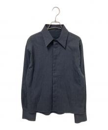 LAPIIS（ラピス）の古着「HEAVY WOOL GABARDINE SHORT SHIRT JACKET」｜グレー