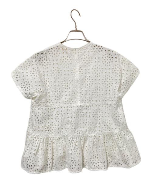 BALLSEY（ボールジィ）BALLSEY (ボールジィ) メッシュブラウス ホワイト サイズ:36の古着・服飾アイテム