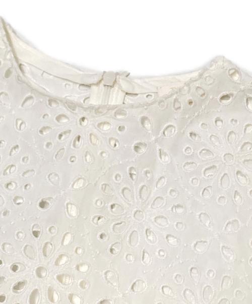 BALLSEY（ボールジィ）BALLSEY (ボールジィ) メッシュブラウス ホワイト サイズ:36の古着・服飾アイテム