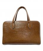 TOUT Y ESTトゥティエ）の古着「クロコ型押しハンドバッグ」｜ブラウン