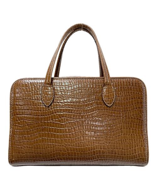 TOUT Y EST（トゥティエ）TOUT Y EST (トゥティエ) クロコ型押しハンドバッグ ブラウン サイズ:下記参照の古着・服飾アイテム