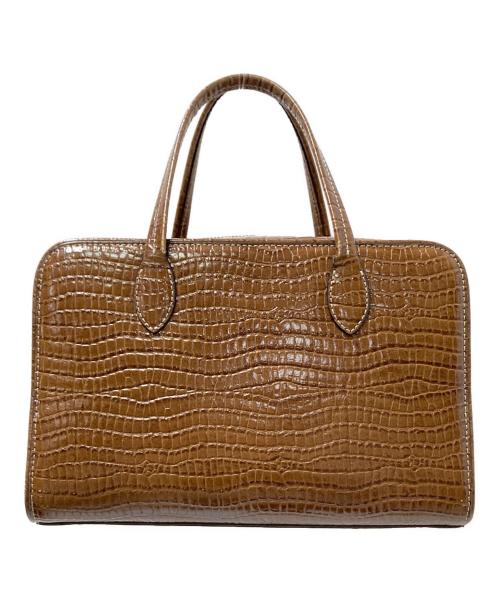 TOUT Y EST（トゥティエ）TOUT Y EST (トゥティエ) クロコ型押しハンドバッグ ブラウン サイズ:下記参照の古着・服飾アイテム